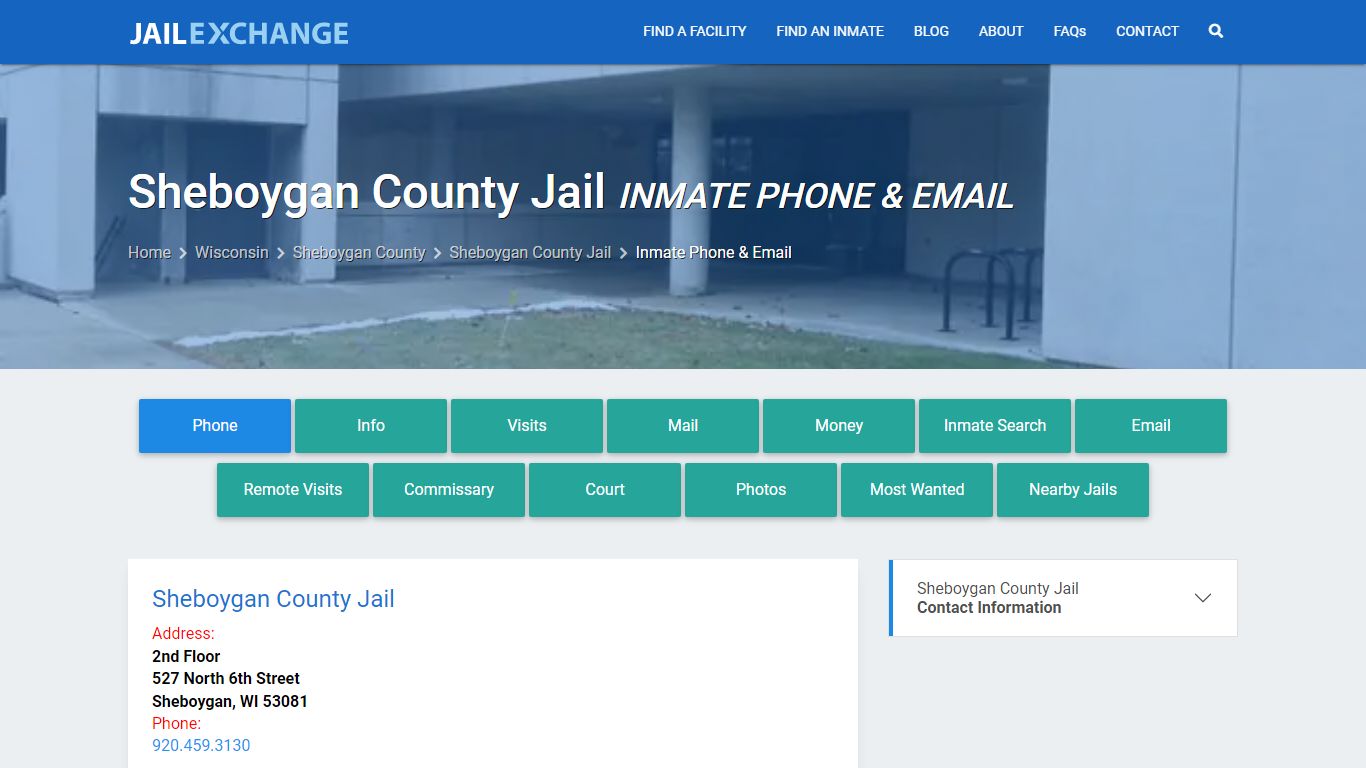 Inmate Phone - Sheboygan County Jail, WI - Jail Exchange